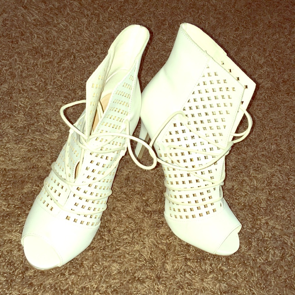 White heels.